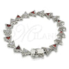 Rhodium Gold Filled Tennis Bracelet, with Garnet and White Cubic Zirconia, Polished, Rhodium Finish, 03.210.0074.6.08 (09 MM Thickness, 8 Inches Length)