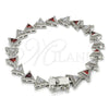 Rhodium Gold Filled Tennis Bracelet, with Garnet and White Cubic Zirconia, Polished, Rhodium Finish, 03.210.0074.6.08 (09 MM Thickness, 8 Inches Length)