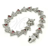 Rhodium Gold Filled Tennis Bracelet, with Garnet and White Cubic Zirconia, Polished, Rhodium Finish, 03.210.0074.6.08 (09 MM Thickness, 8 Inches Length)