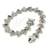 Rhodium Gold Filled Tennis Bracelet, with Garnet and White Cubic Zirconia, Polished, Rhodium Finish, 03.210.0074.6.08 (09 MM Thickness, 8 Inches Length)