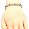 Rhodium Gold Filled Tennis Bracelet, with Sapphire Blue and White Cubic Zirconia, Polished, Rhodium Finish, 03.210.0074.8.08 (09 MM Thickness, 8 Inches Length)