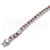 Rhodium Gold Filled Tennis Bracelet, with Garnet and White Cubic Zirconia, Polished, Rhodium Finish, 03.210.0075.5.08 (06 MM Thickness, 8 Inches Length)