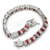Rhodium Gold Filled Tennis Bracelet, with Garnet and White Cubic Zirconia, Polished, Rhodium Finish, 03.210.0075.5.08 (06 MM Thickness, 8 Inches Length)
