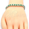 White Gold Filled Bracelet — Tennis Bracelet with Green and White Cubic Zirconia — alternate product view — SKU 119640 | Oro Laminado Blanco brazalete — Tennis Bracelet with Green and blanco Cubic Zirconia — SKU 119640