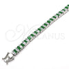 White Gold Filled Bracelet — Tennis Bracelet with Green and White Cubic Zirconia — alternate product view — SKU 119640 | Oro Laminado Blanco brazalete — Tennis Bracelet with Green and blanco Cubic Zirconia — SKU 119640