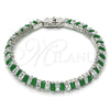 White Gold Filled Bracelet — Tennis Bracelet with Green and White Cubic Zirconia — alternate product view — SKU 119640 | Oro Laminado Blanco brazalete — Tennis Bracelet with Green and blanco Cubic Zirconia — SKU 119640