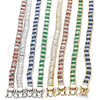 White Gold Filled Bracelet — Tennis Bracelet with Green and White Cubic Zirconia — alternate product view — SKU 119640 | Oro Laminado Blanco brazalete — Tennis Bracelet with Green and blanco Cubic Zirconia — SKU 119640