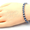 Rhodium Gold Filled Tennis Bracelet, with Sapphire Blue and White Cubic Zirconia, Polished, Rhodium Finish, 03.210.0075.7.08 (06 MM Thickness, 8 Inches Length)