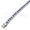 Rhodium Gold Filled Tennis Bracelet, with Sapphire Blue and White Cubic Zirconia, Polished, Rhodium Finish, 03.210.0075.7.08 (06 MM Thickness, 8 Inches Length)