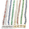 Rhodium Gold Filled Tennis Bracelet, with Sapphire Blue and White Cubic Zirconia, Polished, Rhodium Finish, 03.210.0075.7.08 (06 MM Thickness, 8 Inches Length)