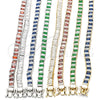 Rhodium Gold Filled Tennis Bracelet, with Sapphire Blue and White Cubic Zirconia, Polished, Rhodium Finish, 03.210.0075.7.08 (06 MM Thickness, 8 Inches Length)