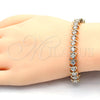 Oro Laminado Tennis Bracelet, Gold Filled Style with White Cubic Zirconia, Polished, Golden Finish, 03.210.0076.08