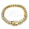 Oro Laminado Tennis Bracelet, Gold Filled Style with White Cubic Zirconia, Polished, Golden Finish, 03.210.0076.08