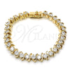 Oro Laminado Tennis Bracelet, Gold Filled Style with White Cubic Zirconia, Polished, Golden Finish, 03.210.0076.08