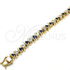 Oro Laminado Tennis Bracelet, Gold Filled Style with Sapphire Blue and White Cubic Zirconia, Polished, Golden Finish, 03.210.0076.3.08 (08 MM Thickness, 8 Inches Length)