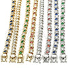 Oro Laminado Tennis Bracelet, Gold Filled Style with Sapphire Blue and White Cubic Zirconia, Polished, Golden Finish, 03.210.0076.3.08 (08 MM Thickness, 8 Inches Length)