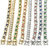 Oro Laminado Tennis Bracelet, Gold Filled Style with Sapphire Blue and White Cubic Zirconia, Polished, Golden Finish, 03.210.0076.3.08 (08 MM Thickness, 8 Inches Length)