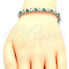Rhodium Gold Filled Tennis Bracelet, with Green and White Cubic Zirconia, Polished, Rhodium Finish, 03.210.0076.6.08 (08 MM Thickness, 8 Inches Length)