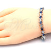 Rhodium Gold Filled Tennis Bracelet, with Sapphire Blue and White Cubic Zirconia, Polished, Rhodium Finish, 03.210.0076.7.08 (08 MM Thickness, 8 Inches Length)
