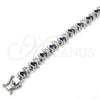 Rhodium Gold Filled Tennis Bracelet, with Sapphire Blue and White Cubic Zirconia, Polished, Rhodium Finish, 03.210.0076.7.08 (08 MM Thickness, 8 Inches Length)