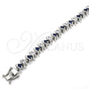 Rhodium Gold Filled Tennis Bracelet, with Sapphire Blue and White Cubic Zirconia, Polished, Rhodium Finish, 03.210.0076.7.08 (08 MM Thickness, 8 Inches Length)