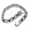 Rhodium Gold Filled Tennis Bracelet, with Sapphire Blue and White Cubic Zirconia, Polished, Rhodium Finish, 03.210.0076.7.08 (08 MM Thickness, 8 Inches Length)