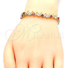 Gold Filled Bracelet — Tennis Bracelet with Garnet and White Cubic Zirconia — alternate product view — SKU 119651 | Oro Laminado brazalete — Tennis Bracelet with Garnet and blanco Cubic Zirconia — SKU 119651