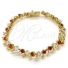 Gold Filled Bracelet — Tennis Bracelet with Garnet and White Cubic Zirconia — alternate product view — SKU 119651 | Oro Laminado brazalete — Tennis Bracelet with Garnet and blanco Cubic Zirconia — SKU 119651