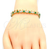 Oro Laminado Tennis Bracelet, Gold Filled Style with Green and White Cubic Zirconia, Polished, Golden Finish, 03.210.0077.2.08 (08 MM Thickness, 8 Inches Length)