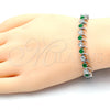 Rhodium Gold Filled Tennis Bracelet, with Green and White Cubic Zirconia, Polished, Rhodium Finish, 03.210.0077.6.08 (08 MM Thickness, 8 Inches Length)