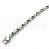 White Gold Filled Bracelet — Tennis Bracelet with Green and White Cubic Zirconia — alternate product view — SKU 119656 | Oro Laminado Blanco brazalete — Tennis Bracelet with Green and blanco Cubic Zirconia — SKU 119656