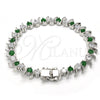 White Gold Filled Bracelet — Tennis Bracelet with Green and White Cubic Zirconia — alternate product view — SKU 119656 | Oro Laminado Blanco brazalete — Tennis Bracelet with Green and blanco Cubic Zirconia — SKU 119656
