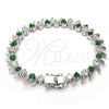 Rhodium Gold Filled Tennis Bracelet, with Green and White Cubic Zirconia, Polished, Rhodium Finish, 03.210.0077.6.08 (08 MM Thickness, 8 Inches Length)