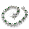 White Gold Filled Bracelet — Tennis Bracelet with Green and White Cubic Zirconia — alternate product view — SKU 119656 | Oro Laminado Blanco brazalete — Tennis Bracelet with Green and blanco Cubic Zirconia — SKU 119656