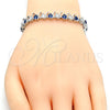 Rhodium Gold Filled Tennis Bracelet, with Sapphire Blue and White Cubic Zirconia, Polished, Rhodium Finish, 03.210.0077.7.08 (08 MM Thickness, 8 Inches Length)