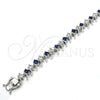 Rhodium Gold Filled Tennis Bracelet, with Sapphire Blue and White Cubic Zirconia, Polished, Rhodium Finish, 03.210.0077.7.08 (08 MM Thickness, 8 Inches Length)