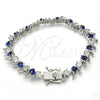 Rhodium Gold Filled Tennis Bracelet, with Sapphire Blue and White Cubic Zirconia, Polished, Rhodium Finish, 03.210.0077.7.08 (08 MM Thickness, 8 Inches Length)