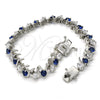 Rhodium Gold Filled Tennis Bracelet, with Sapphire Blue and White Cubic Zirconia, Polished, Rhodium Finish, 03.210.0077.7.08 (08 MM Thickness, 8 Inches Length)