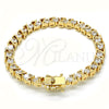 Oro Laminado Tennis Bracelet, Gold Filled Style with White Cubic Zirconia, Polished, Golden Finish, 03.210.0078.08 (06 MM Thickness, 8 Inches Length)
