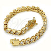 Oro Laminado Tennis Bracelet, Gold Filled Style with White Cubic Zirconia, Polished, Golden Finish, 03.210.0078.08 (06 MM Thickness, 8 Inches Length)