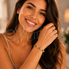 Oro Laminado Tennis Bracelet, Gold Filled Style with Green and White Cubic Zirconia, Polished, Golden Finish, 03.210.0078.2.08 (06 MM Thickness, 8 Inches Length)