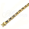 Oro Laminado Tennis Bracelet, Gold Filled Style with Sapphire Blue and White Cubic Zirconia, Polished, Golden Finish, 03.210.0078.3.08 (06 MM Thickness, 8 Inches Length)