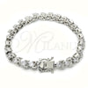 Rhodium Gold Filled Tennis Bracelet, with White Cubic Zirconia, Polished, Rhodium Finish, 03.210.0078.4.08 (06 MM Thickness, 8 Inches Length)