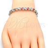 Rhodium Gold Filled Tennis Bracelet, with Garnet and White Cubic Zirconia, Polished, Rhodium Finish, 03.210.0078.5.08 (06 MM Thickness, 8 Inches Length)
