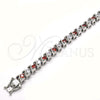 Rhodium Gold Filled Tennis Bracelet, with Garnet and White Cubic Zirconia, Polished, Rhodium Finish, 03.210.0078.5.08 (06 MM Thickness, 8 Inches Length)