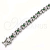 White Gold Filled Bracelet — Tennis Bracelet with Green and White Cubic Zirconia — alternate product view — SKU 119664 | Oro Laminado Blanco brazalete — Tennis Bracelet with Green and blanco Cubic Zirconia — SKU 119664