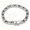 White Gold Filled Bracelet — Tennis Bracelet with Green and White Cubic Zirconia — alternate product view — SKU 119664 | Oro Laminado Blanco brazalete — Tennis Bracelet with Green and blanco Cubic Zirconia — SKU 119664
