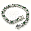 White Gold Filled Bracelet — Tennis Bracelet with Green and White Cubic Zirconia — alternate product view — SKU 119664 | Oro Laminado Blanco brazalete — Tennis Bracelet with Green and blanco Cubic Zirconia — SKU 119664