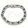 White Gold Filled Bracelet — Tennis Bracelet with Green and White Cubic Zirconia — alternate product view — SKU 119664 | Oro Laminado Blanco brazalete — Tennis Bracelet with Green and blanco Cubic Zirconia — SKU 119664