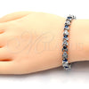 Rhodium Gold Filled Tennis Bracelet, with Sapphire Blue and White Cubic Zirconia, Polished, Rhodium Finish, 03.210.0078.7.08 (06 MM Thickness, 8 Inches Length)